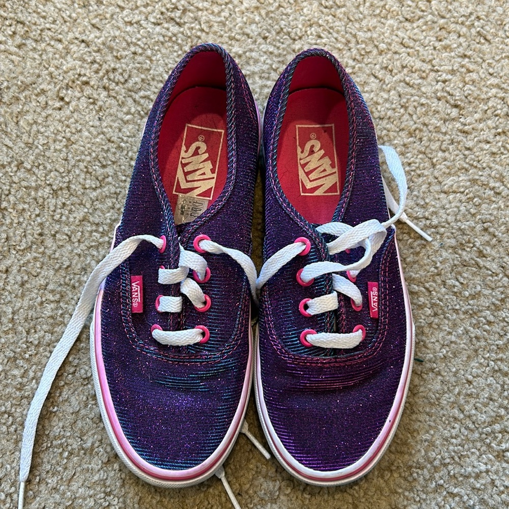 Sparkly color shift vans